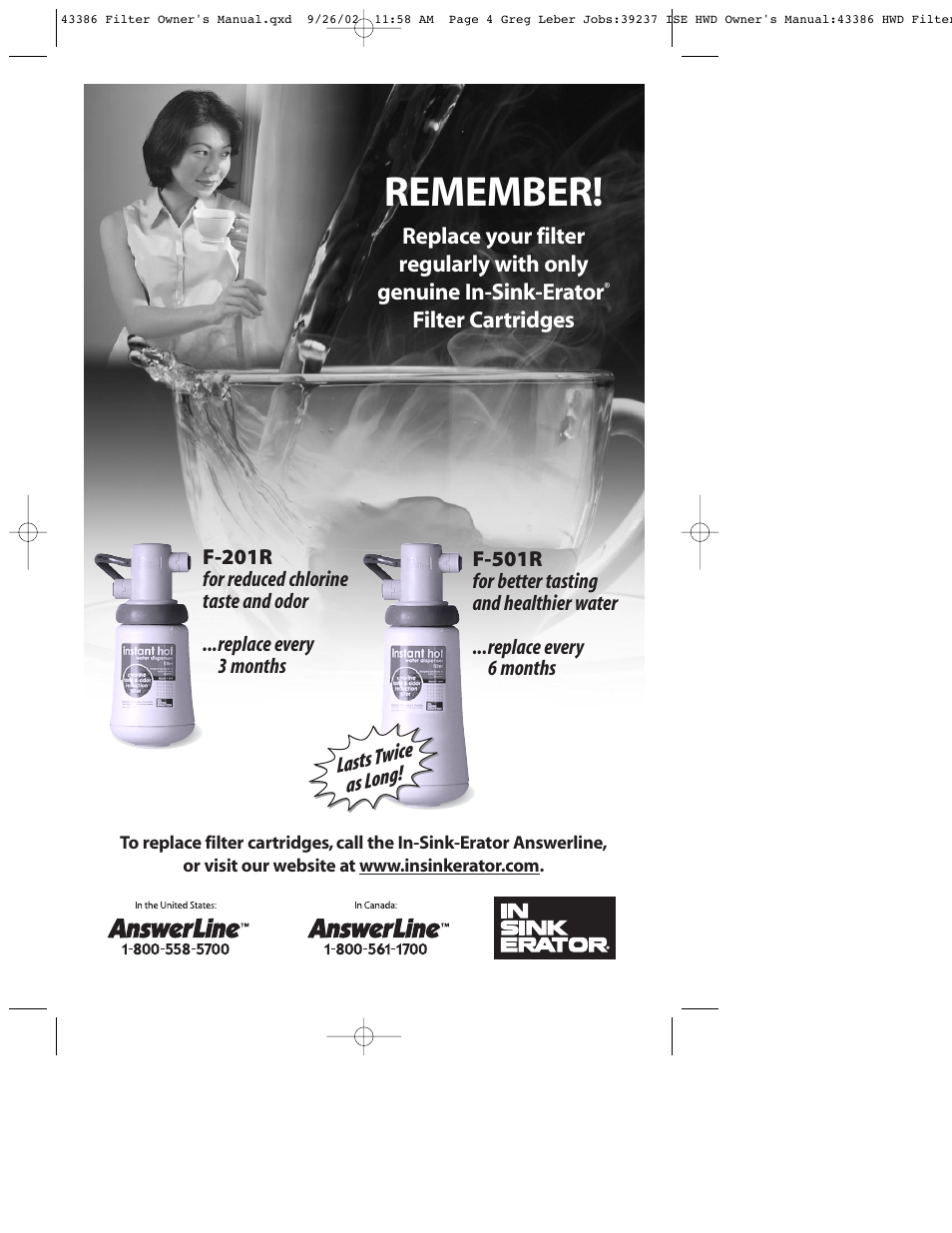 Remember | InSinkErator Water Dispenser User Manual | Page 5 / 6