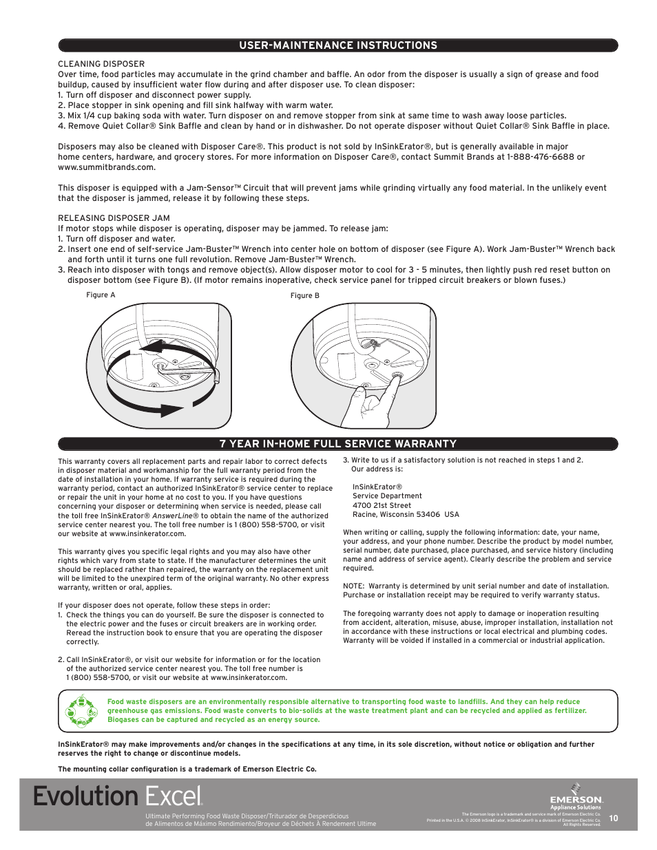 Evolution excel | InSinkErator Evolution Excel User Manual | Page 10 / 14