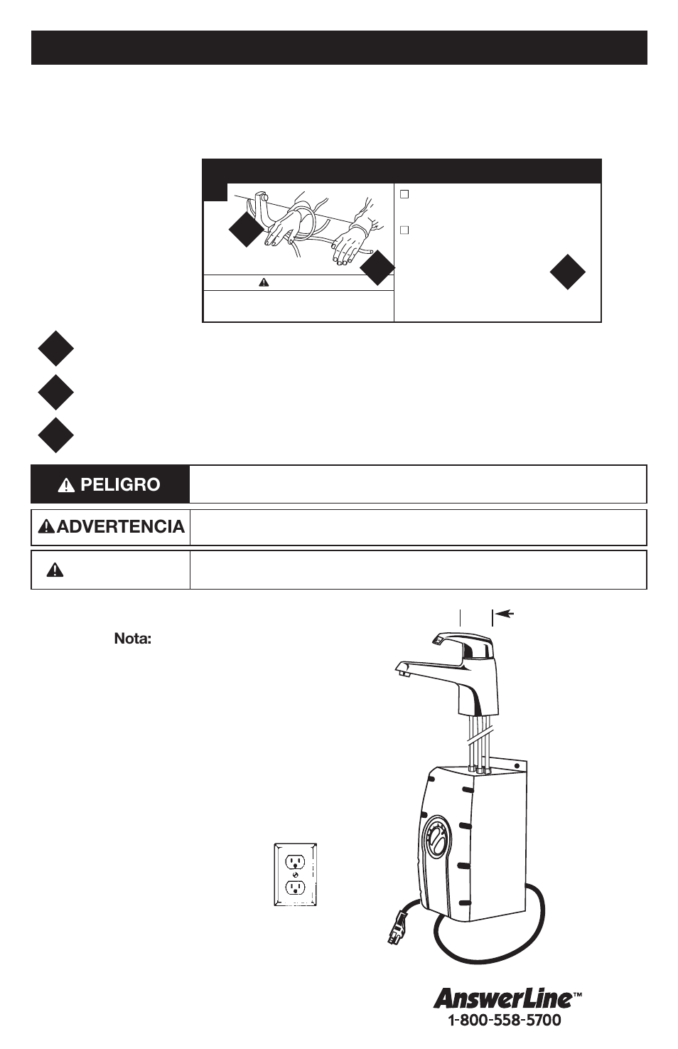 Cómo usar este manual de instrucciones, Instalación del grifo, Peligro advertencia | Precaución | InSinkErator FAUCET User Manual | Page 13 / 32