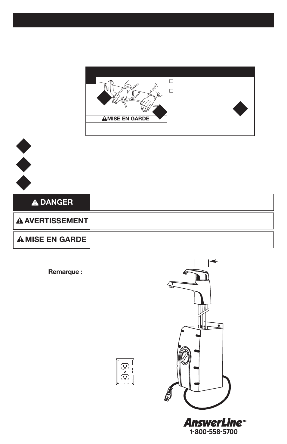 Comment utiliser ce manuel d’instructions, Installation du robinet, Danger | Mise en garde avertissement | InSinkErator FAUCET User Manual | Page 23 / 32