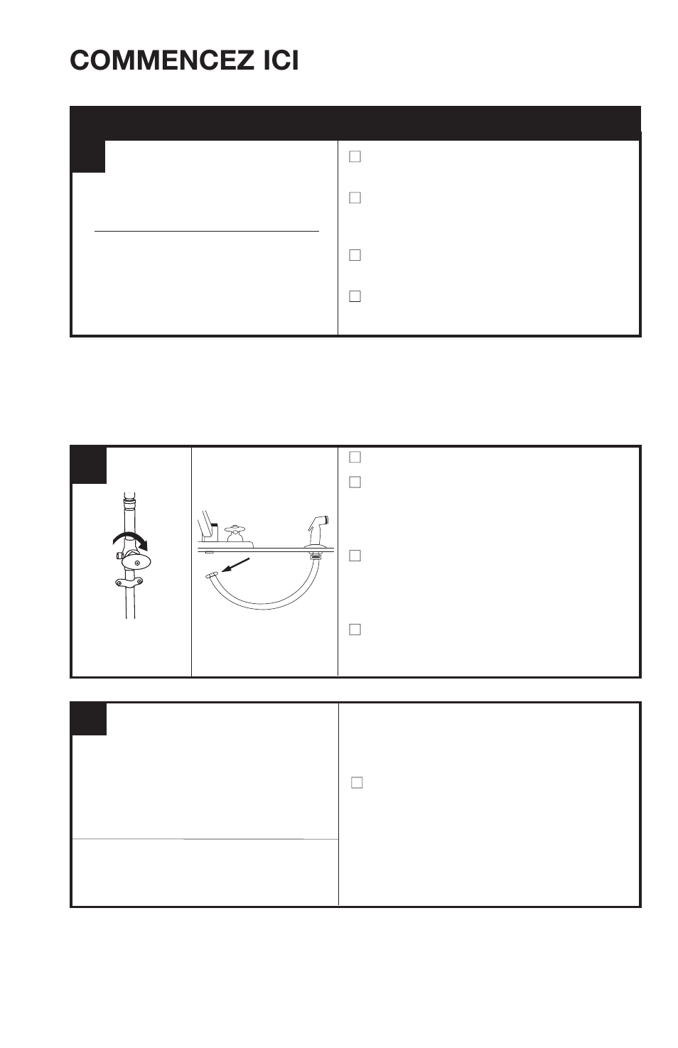 Préparation commencez ici | InSinkErator FAUCET User Manual | Page 24 / 32