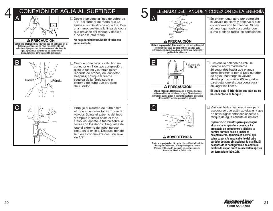 Conexión de agua al surtidor | InSinkErator Hot1 User Manual | Page 11 / 19