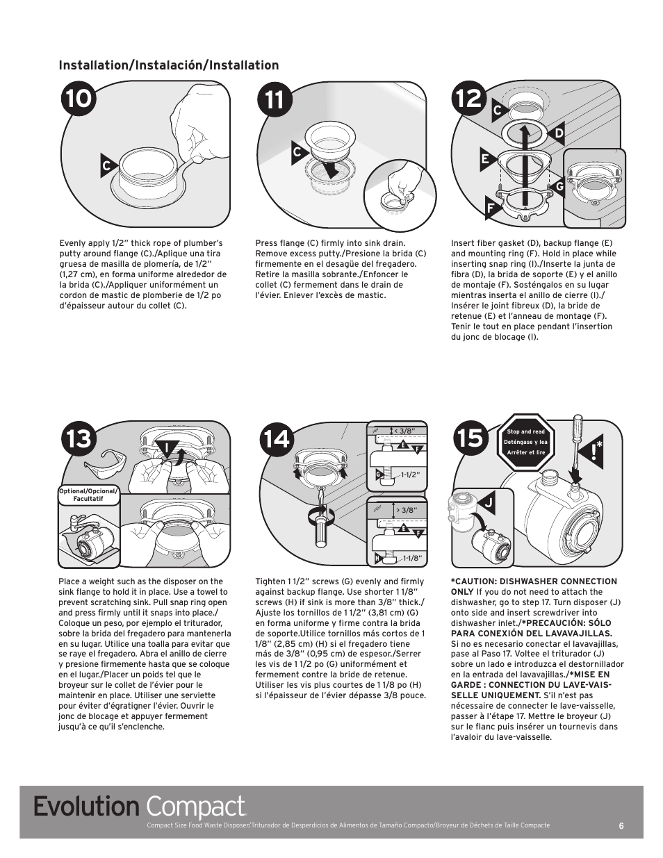 Evolution compact | InSinkErator Evolution Compact User Manual | Page 6 / 14