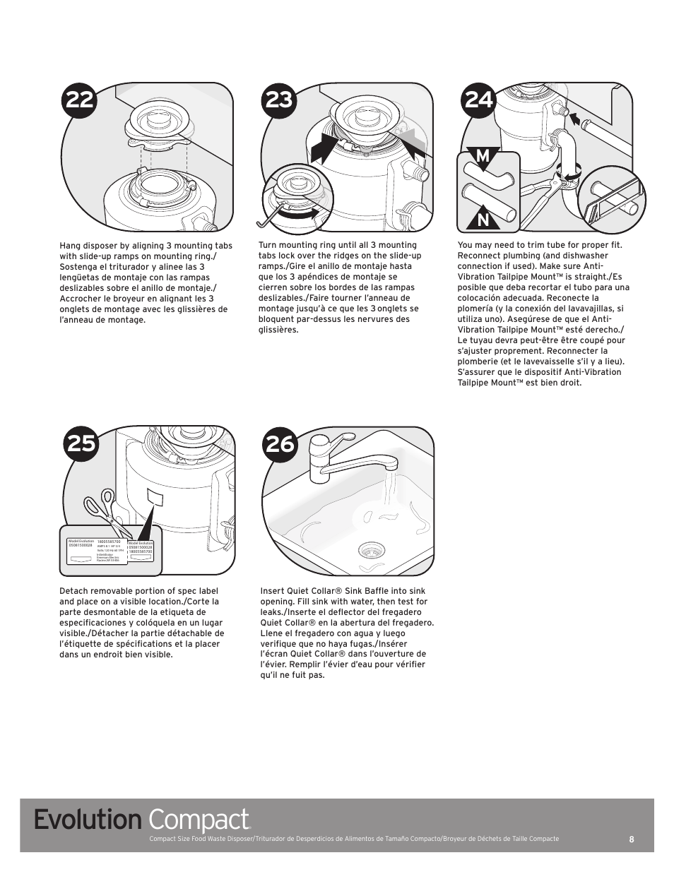 Evolution compact | InSinkErator Evolution Compact User Manual | Page 8 / 14