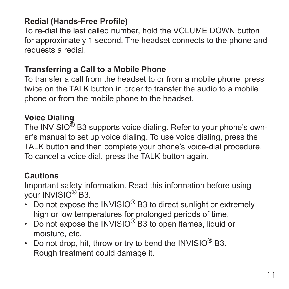 Invisio B3 User Manual | Page 11 / 133