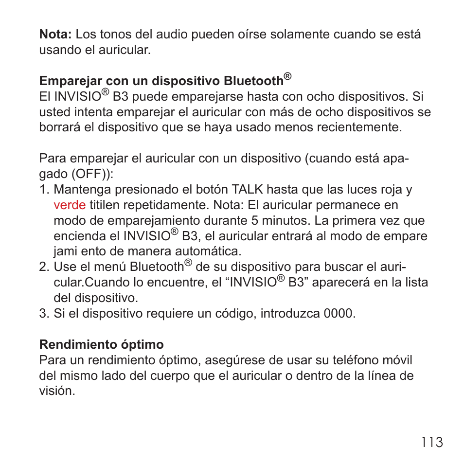 Invisio B3 User Manual | Page 113 / 133