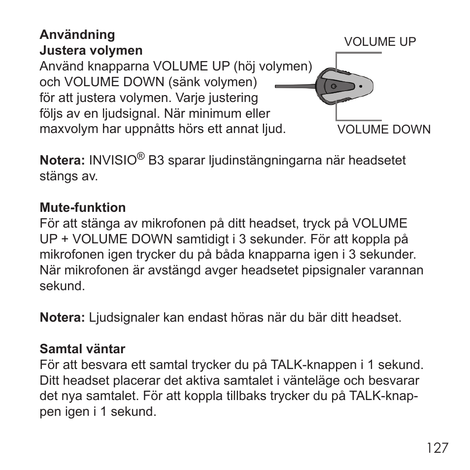Invisio B3 User Manual | Page 127 / 133
