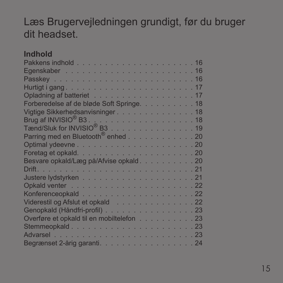 Invisio B3 User Manual | Page 15 / 133