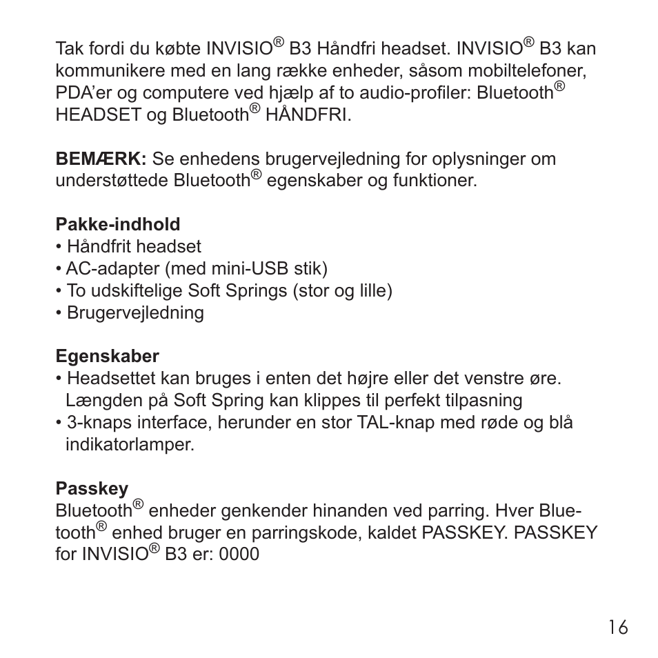 Invisio B3 User Manual | Page 16 / 133