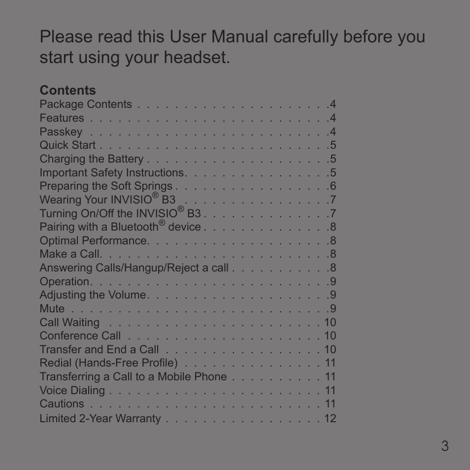Invisio B3 User Manual | Page 3 / 133
