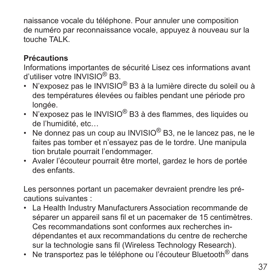 Invisio B3 User Manual | Page 37 / 133