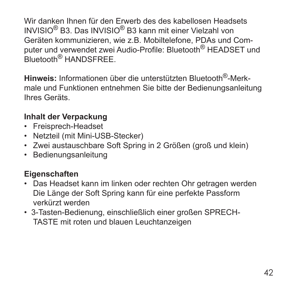 Invisio B3 User Manual | Page 42 / 133