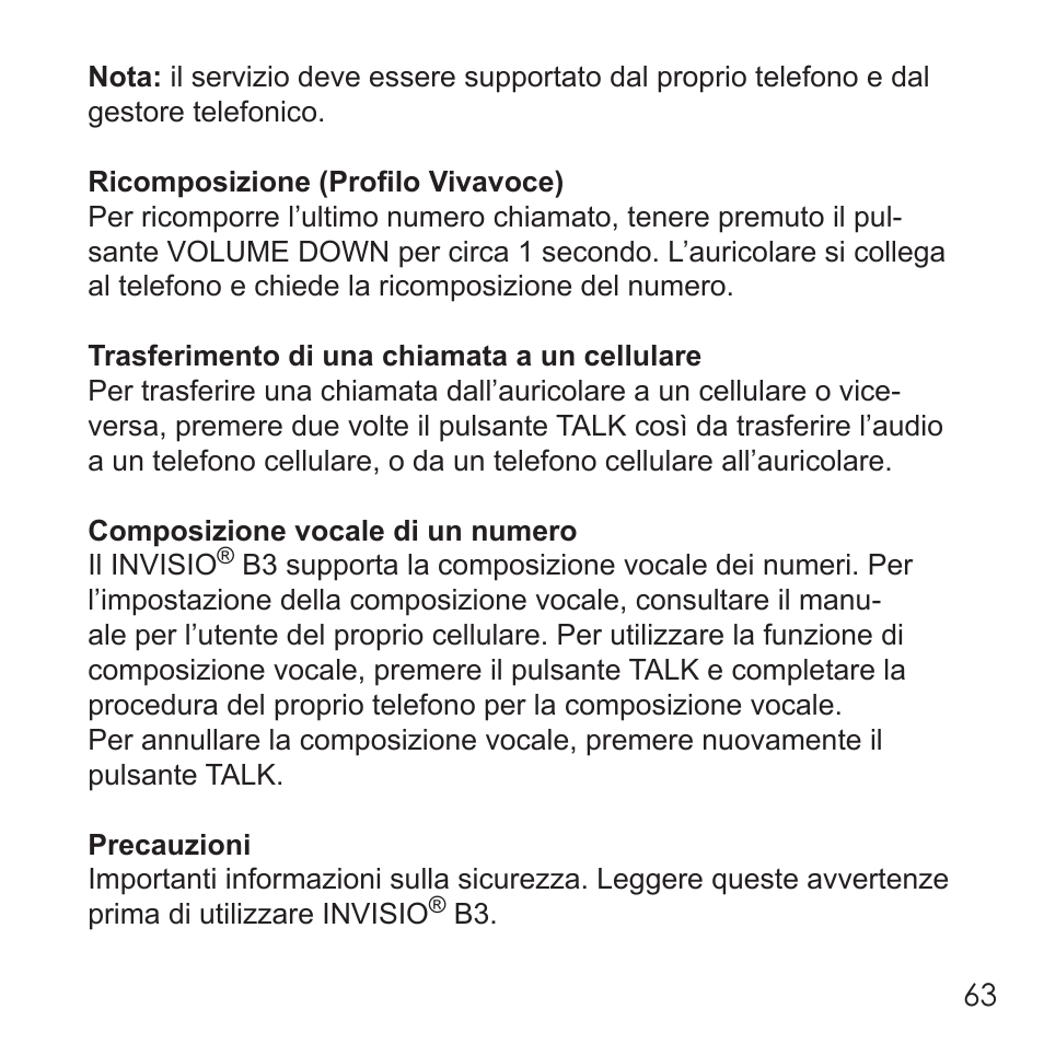 Invisio B3 User Manual | Page 63 / 133