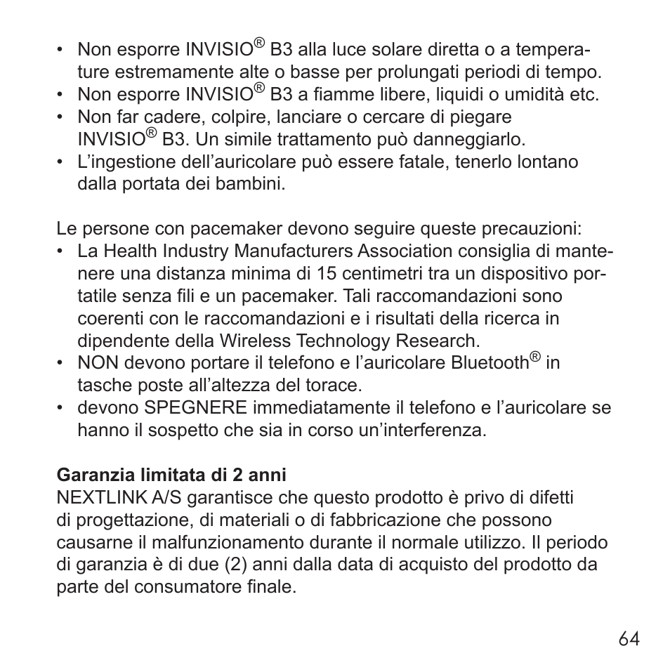 Invisio B3 User Manual | Page 64 / 133