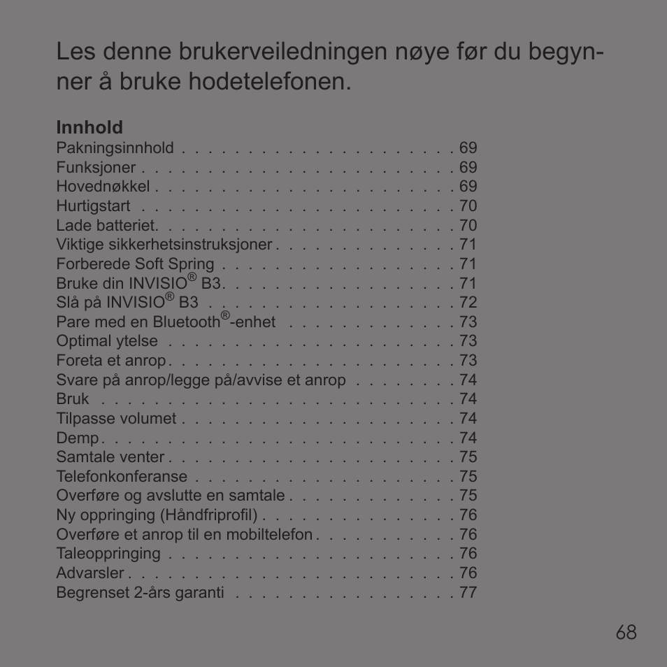 Invisio B3 User Manual | Page 68 / 133