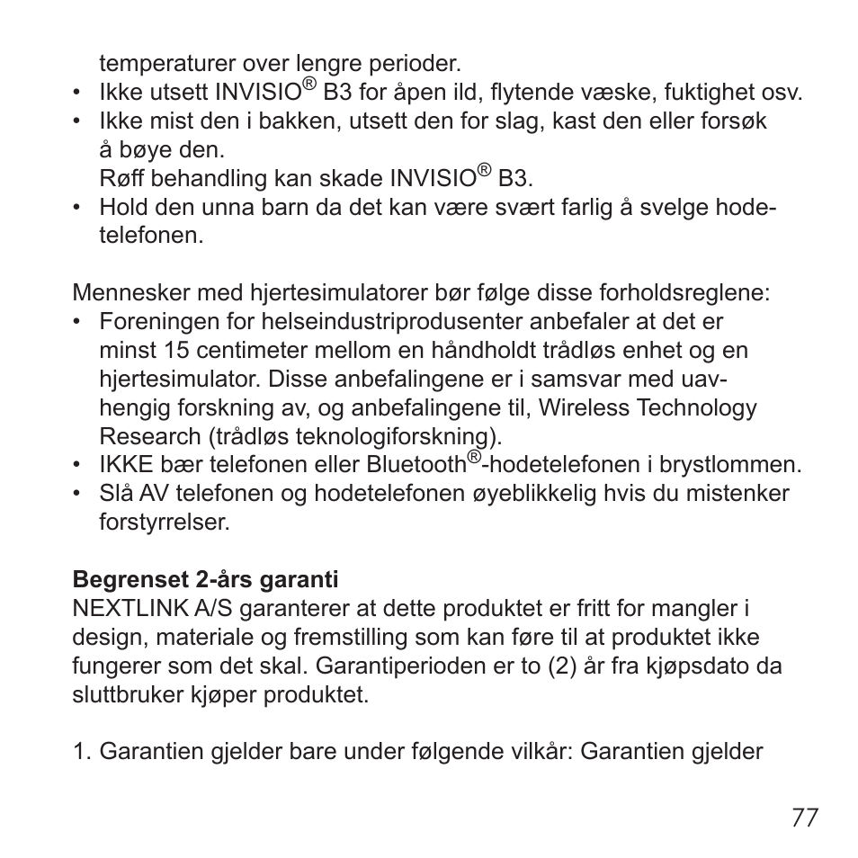 Invisio B3 User Manual | Page 77 / 133