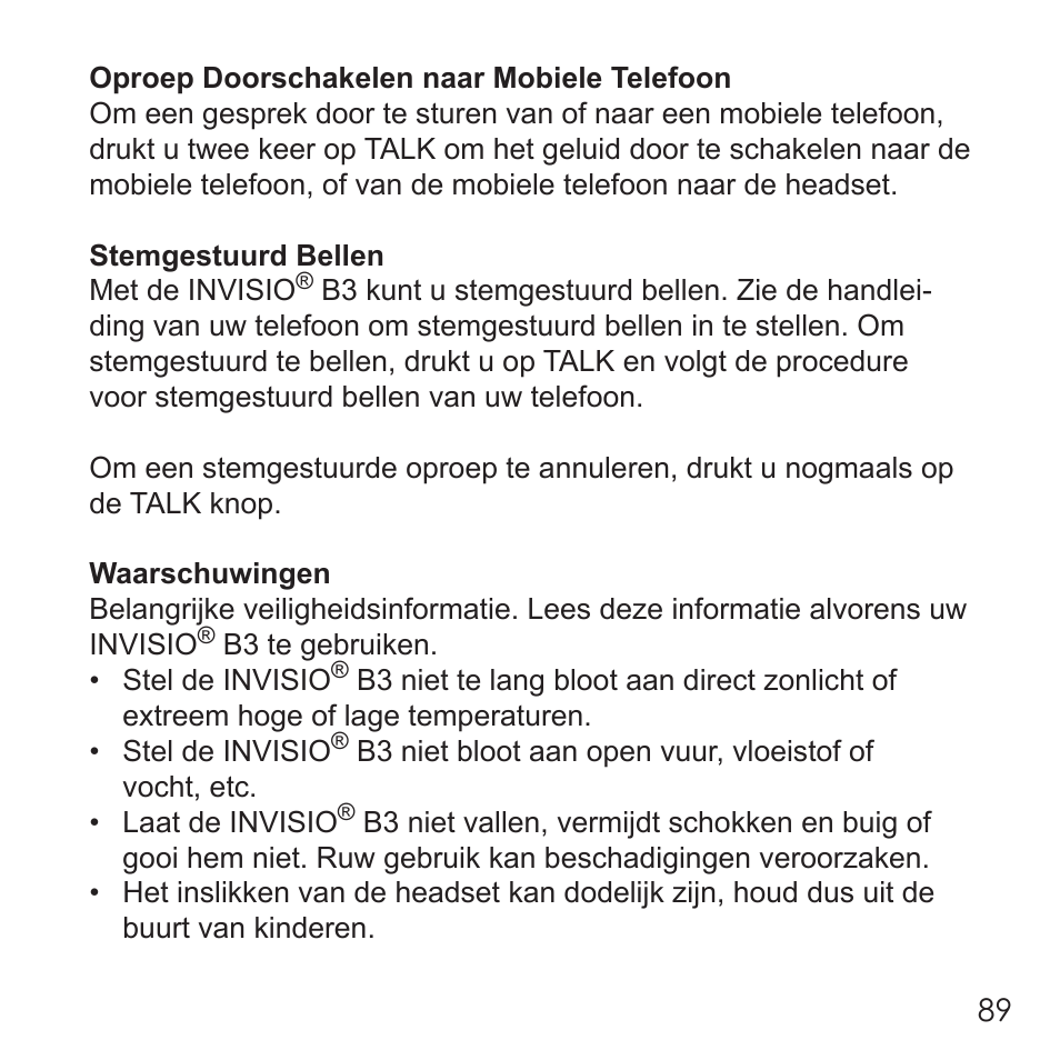 Invisio B3 User Manual | Page 89 / 133