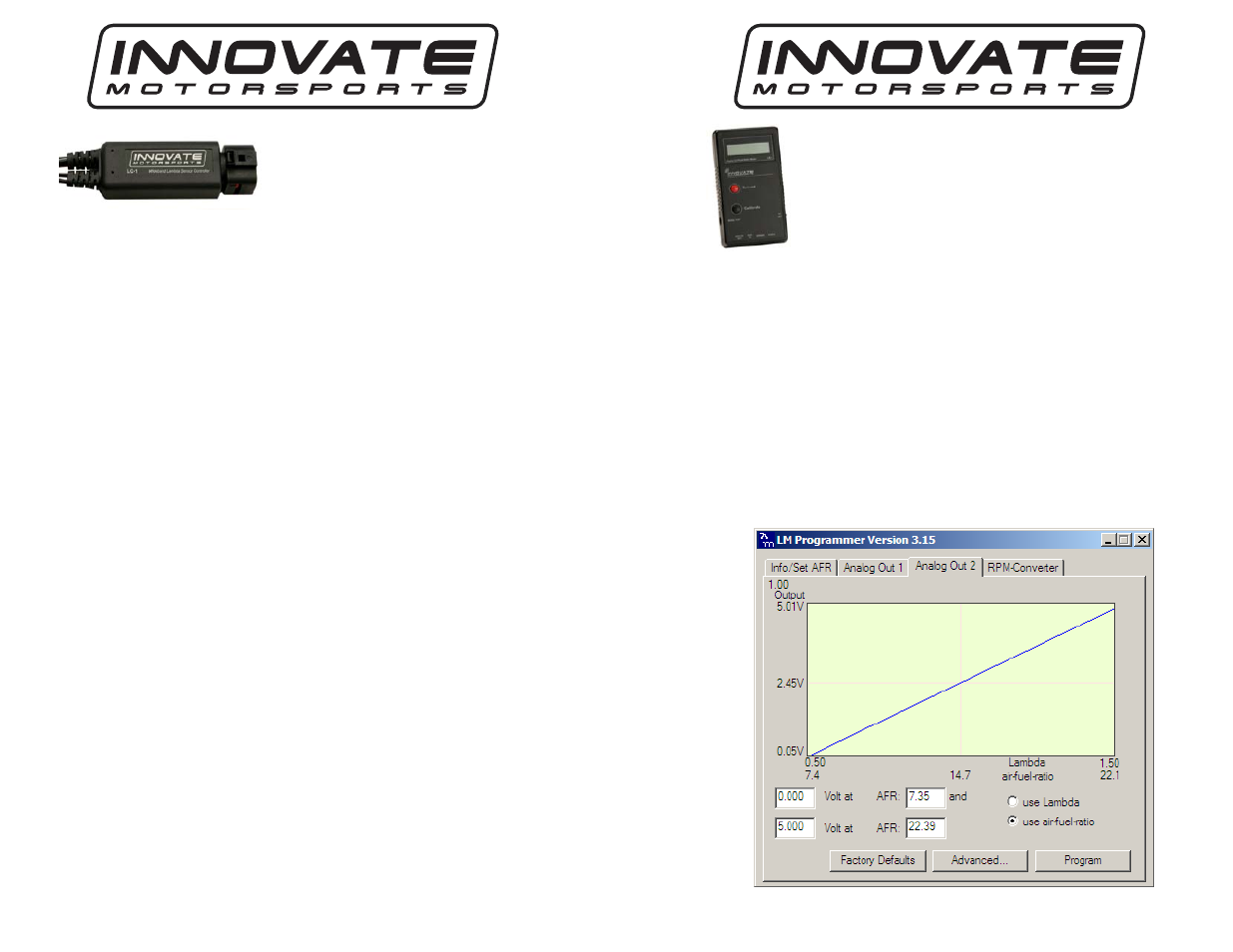 Innovate Motorsports G5 AIR User Manual | 1 page