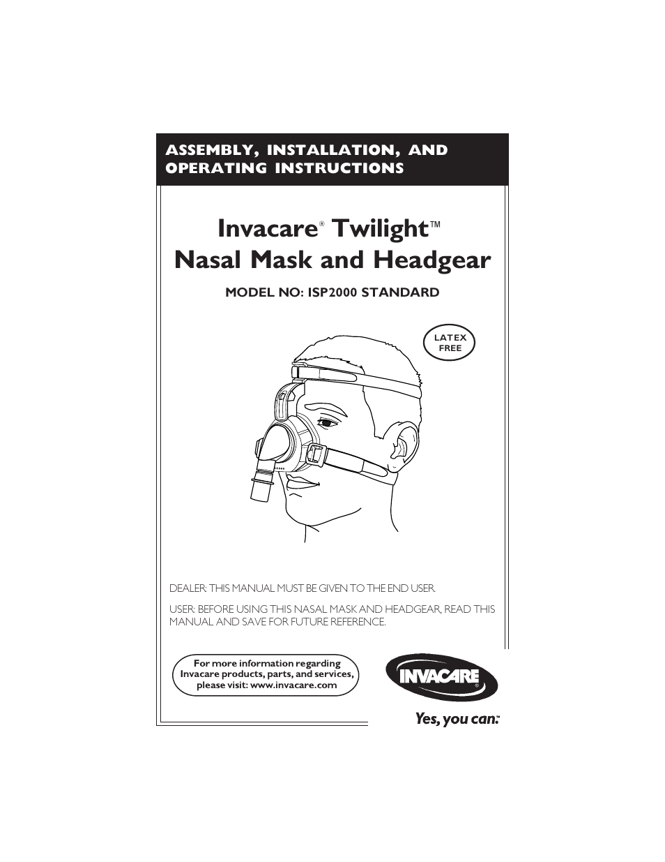 Invacare ISP2000 User Manual | 12 pages