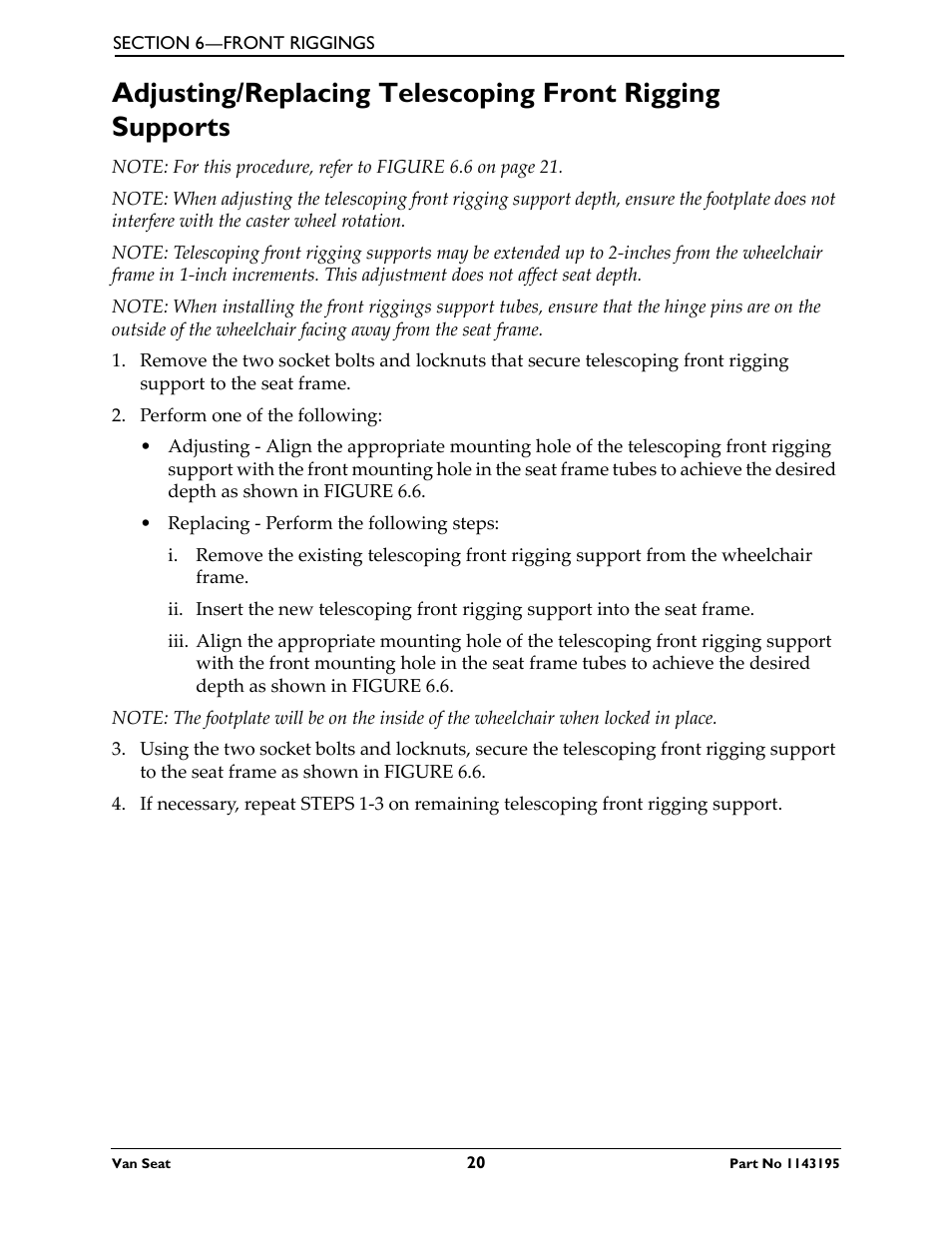Invacare Van Seat PHWH93 User Manual | Page 20 / 28