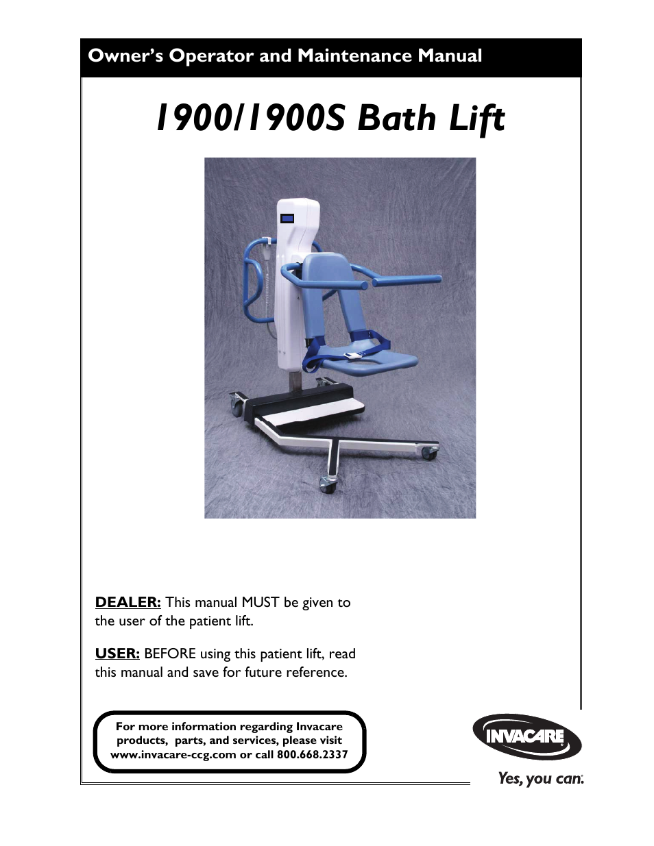 Invacare 1900 User Manual | 24 pages