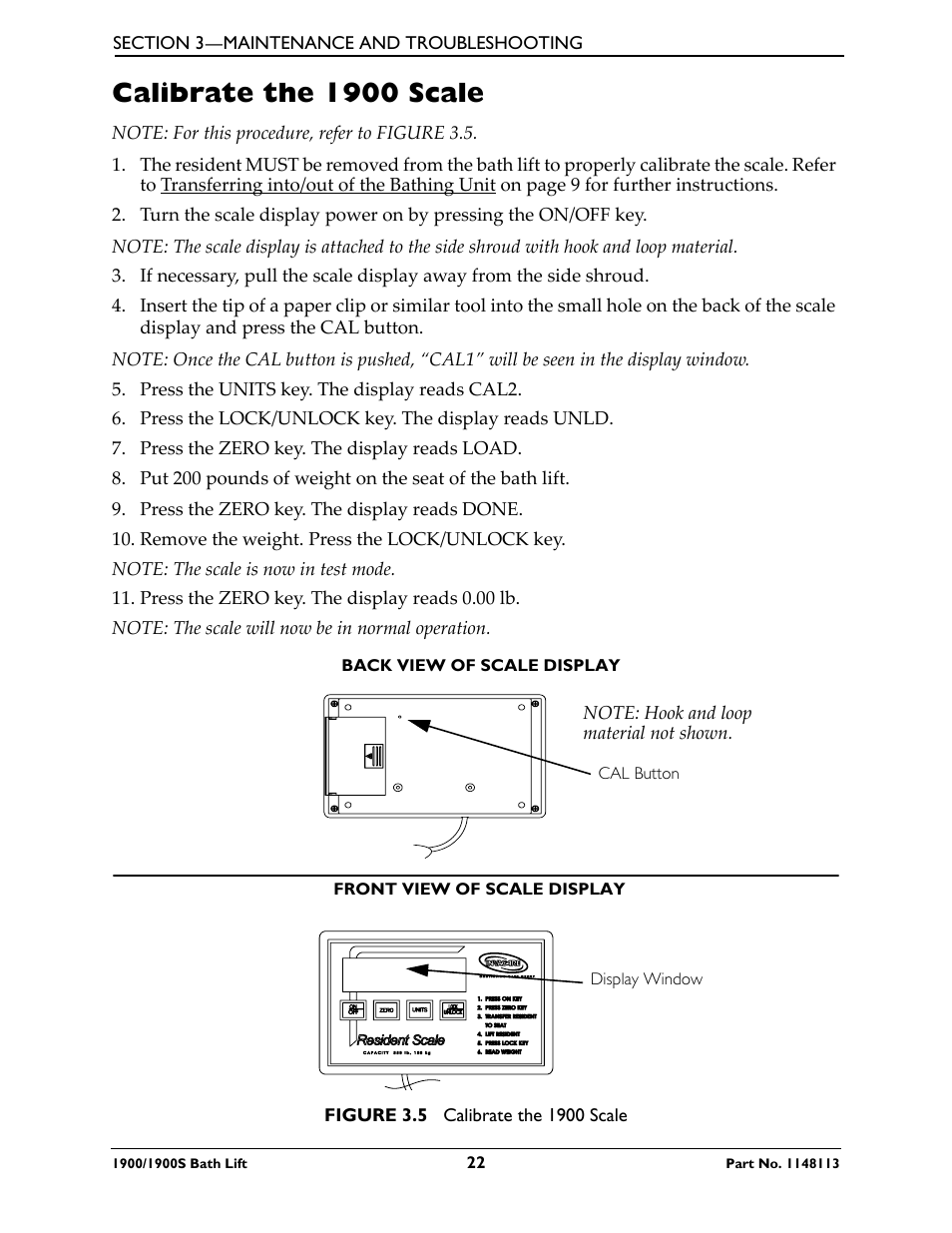 Calibrate the 1900 scale | Invacare 1900 User Manual | Page 22 / 24