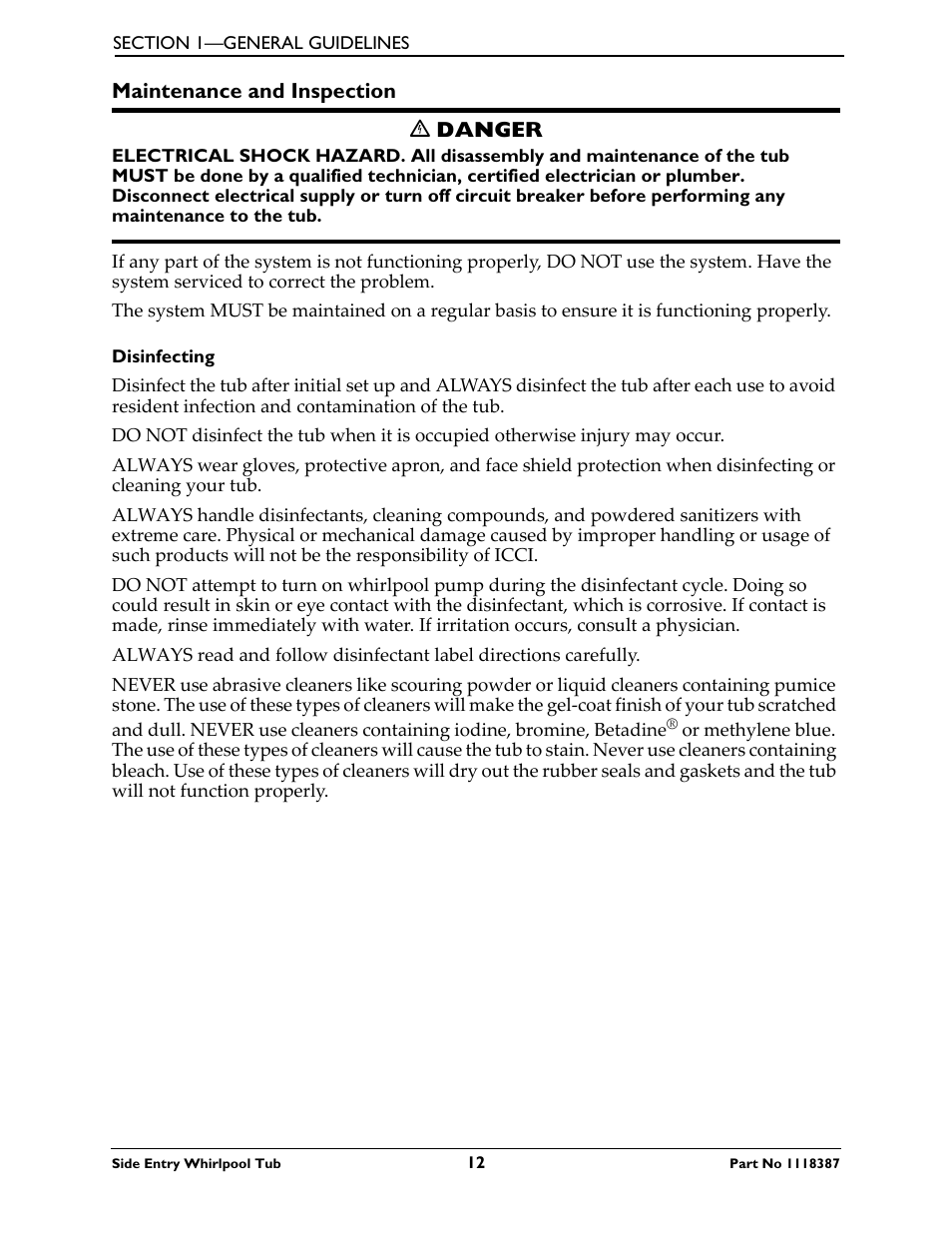 Maintenance and inspection | Invacare 3600XL User Manual | Page 12 / 36