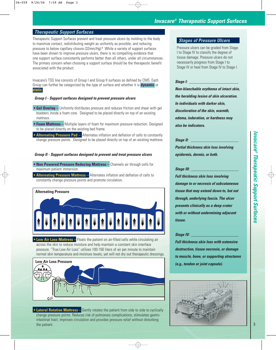 Invacare, Therapeutic support surfaces invacare, Therapeutic support surfaces | Invacare CG10180CA User Manual | Page 3 / 12