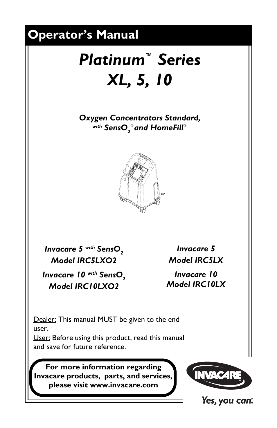 Invacare IRC10LX User Manual | 32 pages