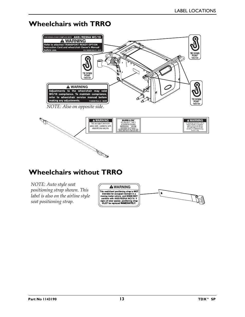 Wheelchairs with trro wheelchairs without trro | Invacare TDX SP User Manual | Page 13 / 72