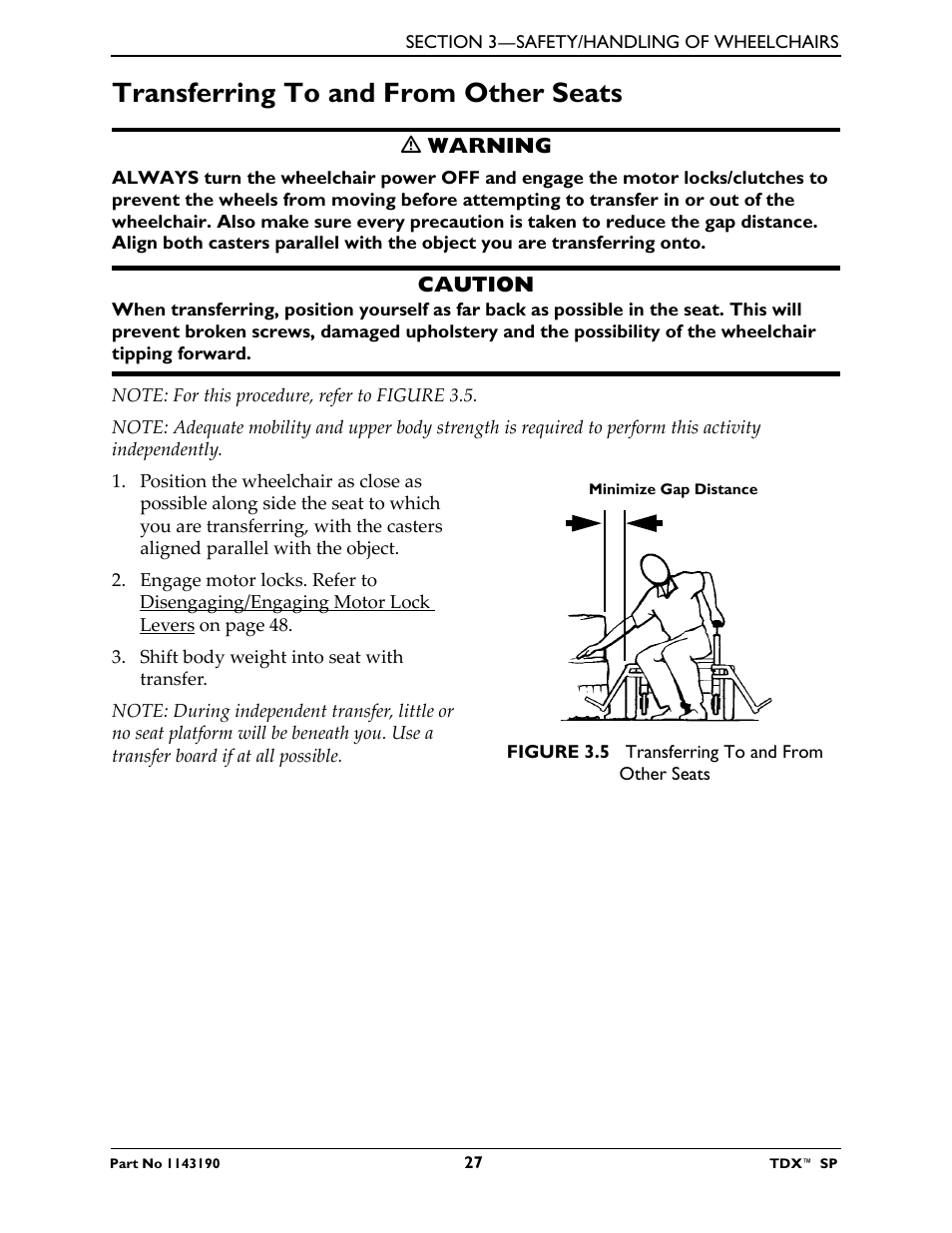 Transferring to and from other seats | Invacare TDX SP User Manual | Page 27 / 72