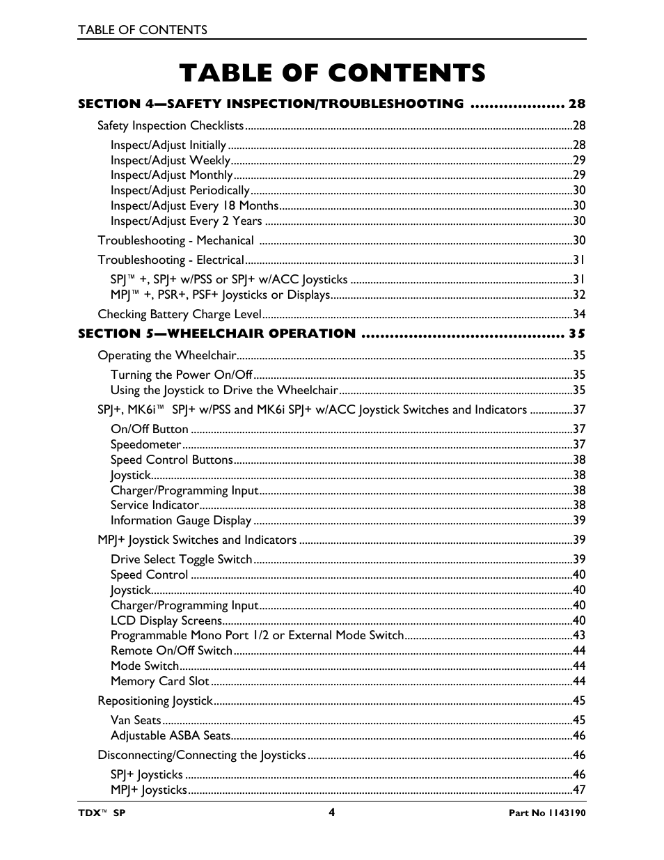 Invacare TDX SP User Manual | Page 4 / 72