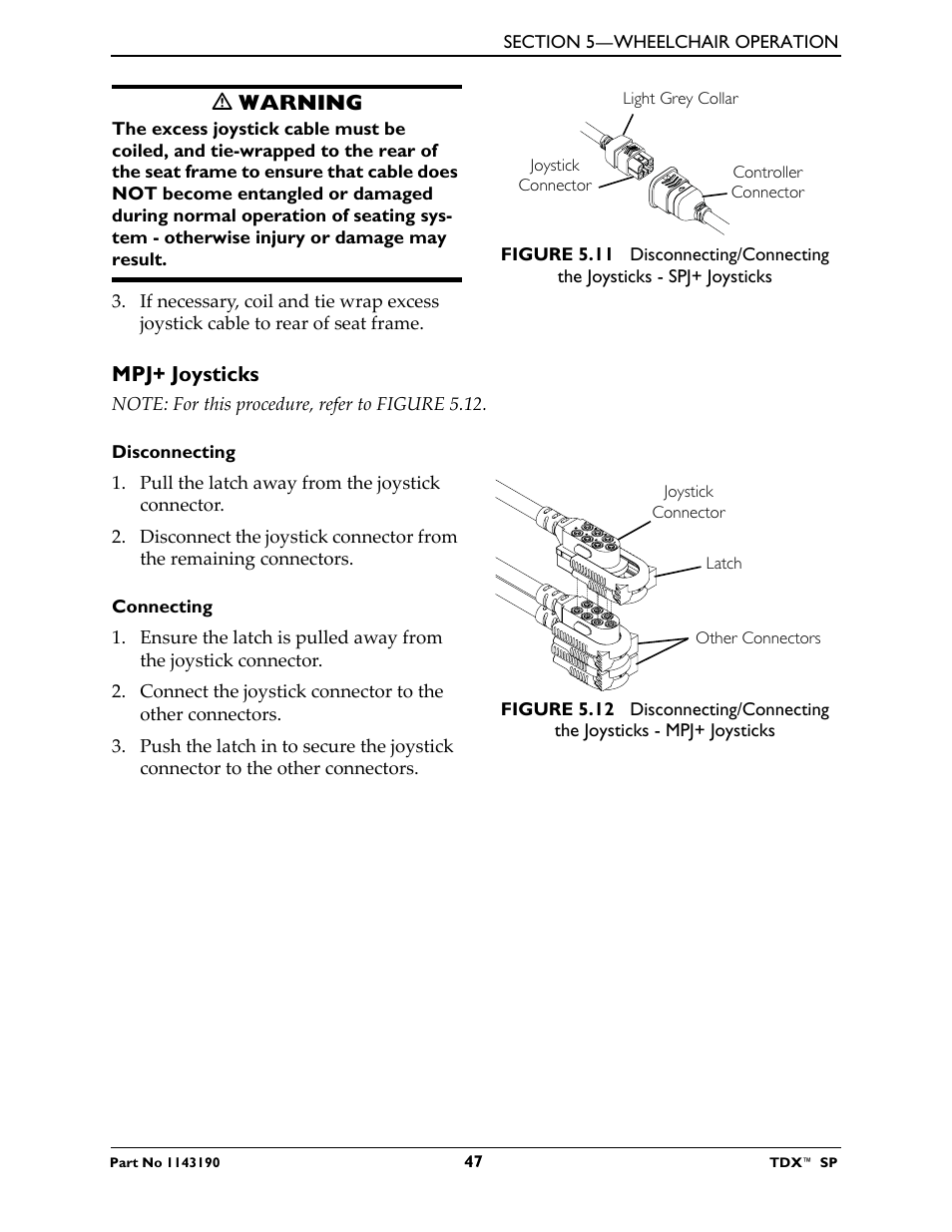 Mpj+ joysticks | Invacare TDX SP User Manual | Page 47 / 72