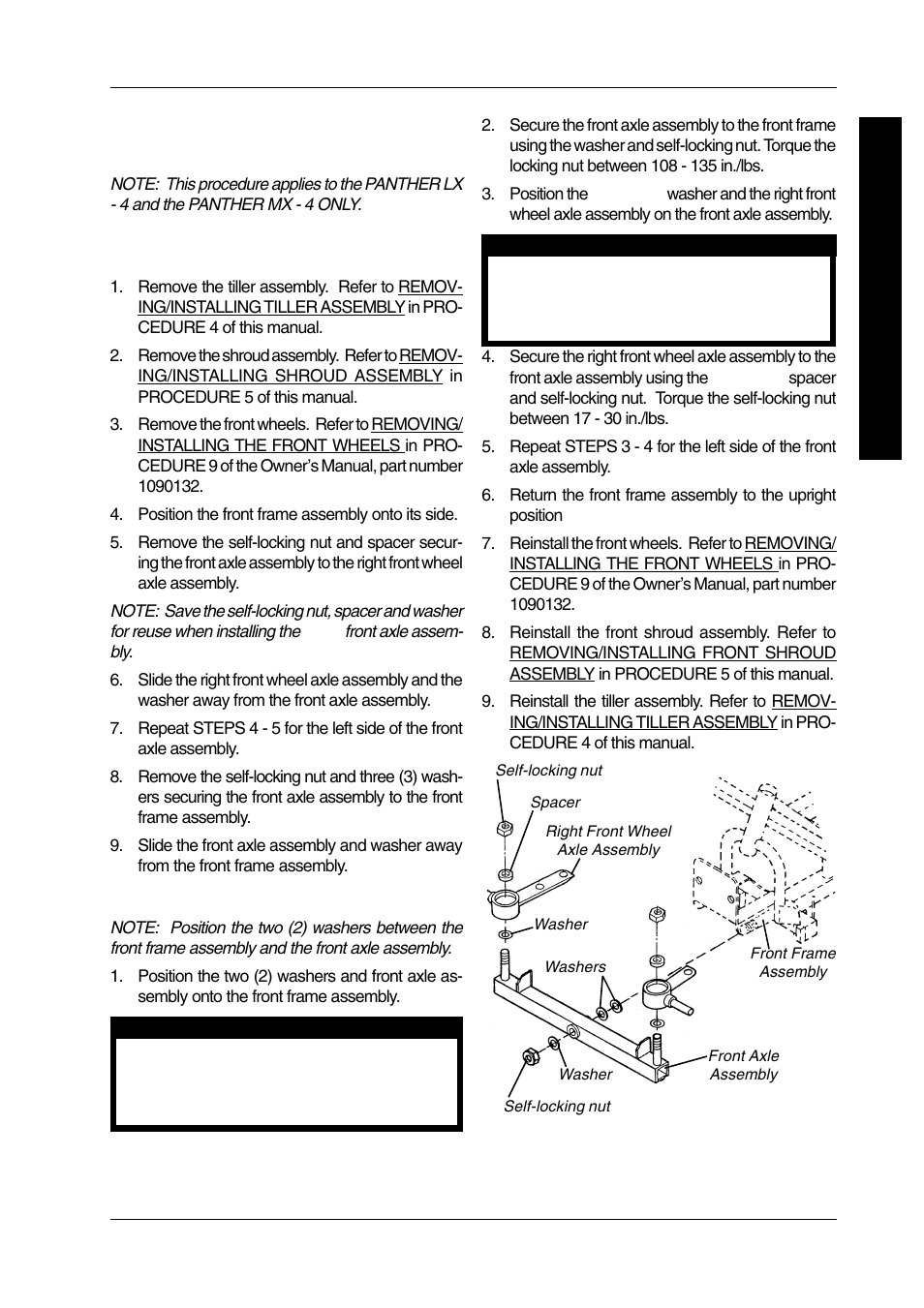 Removing/installing front axle assembly | Invacare LYNX PANTHER LX-4 User Manual | Page 23 / 60