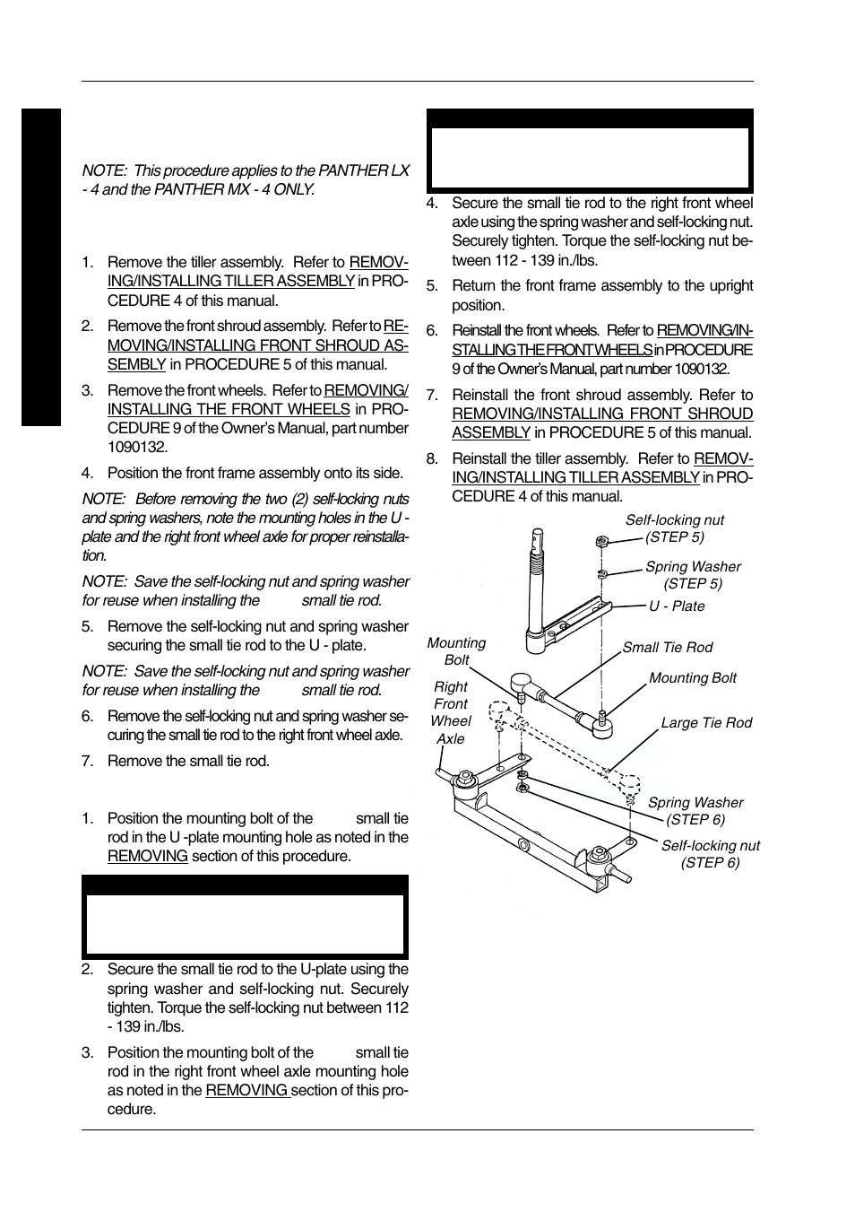 Removing/installing small tie rods | Invacare LYNX PANTHER LX-4 User Manual | Page 28 / 60