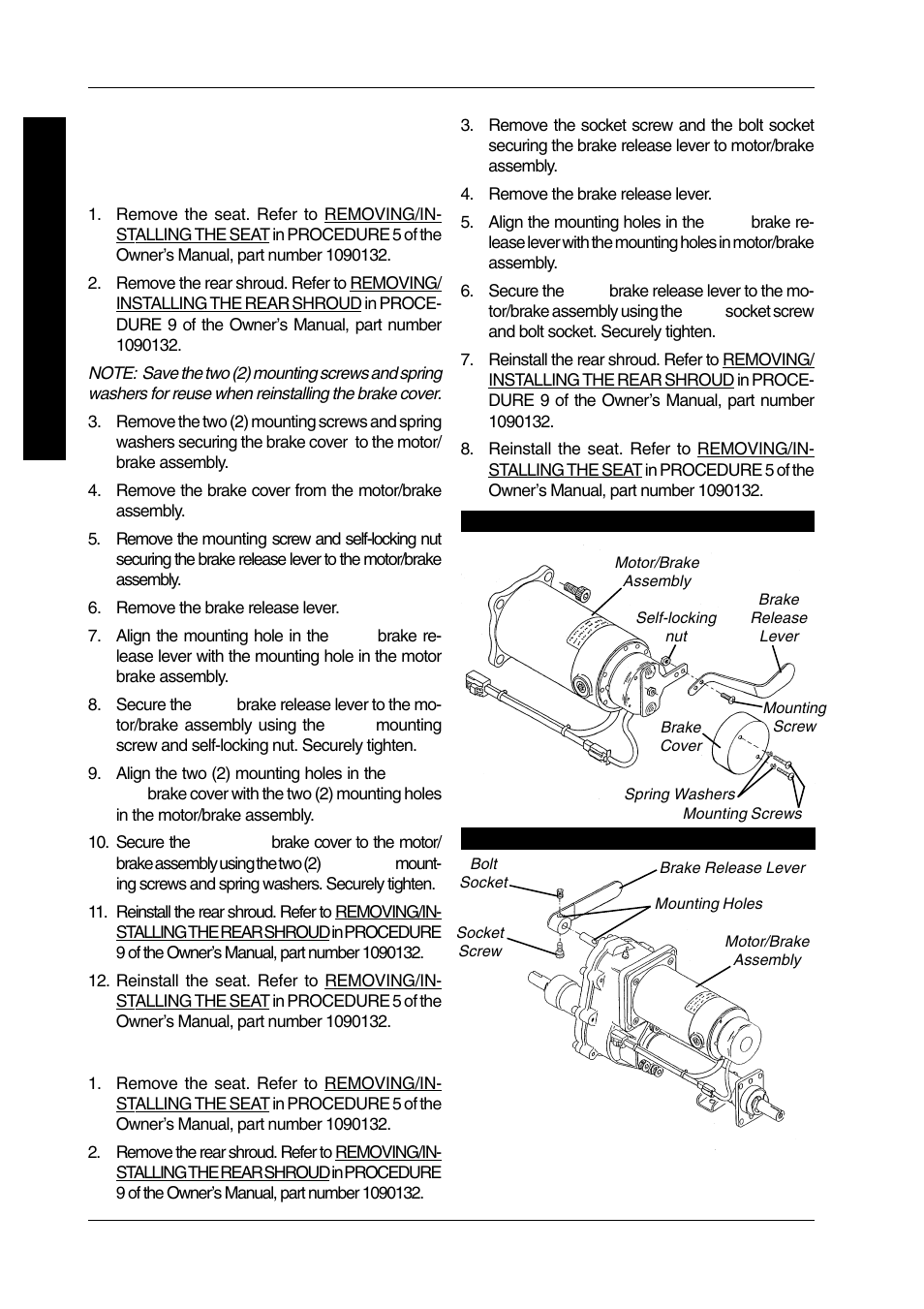 Replacing brake release lever assembly (figure 4) | Invacare LYNX PANTHER LX-4 User Manual | Page 36 / 60