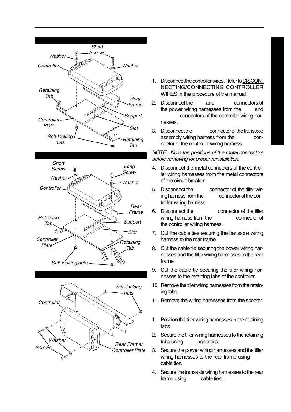 Removing/installing controller harnesses | Invacare LYNX PANTHER LX-4 User Manual | Page 39 / 60