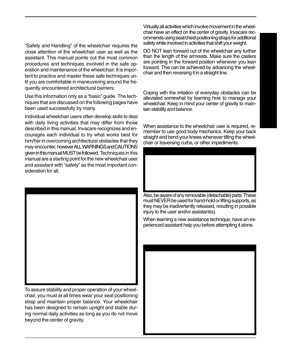 Safety/handling of wheelchairs | Invacare Spyder 1098318 User Manual | Page 9 / 32