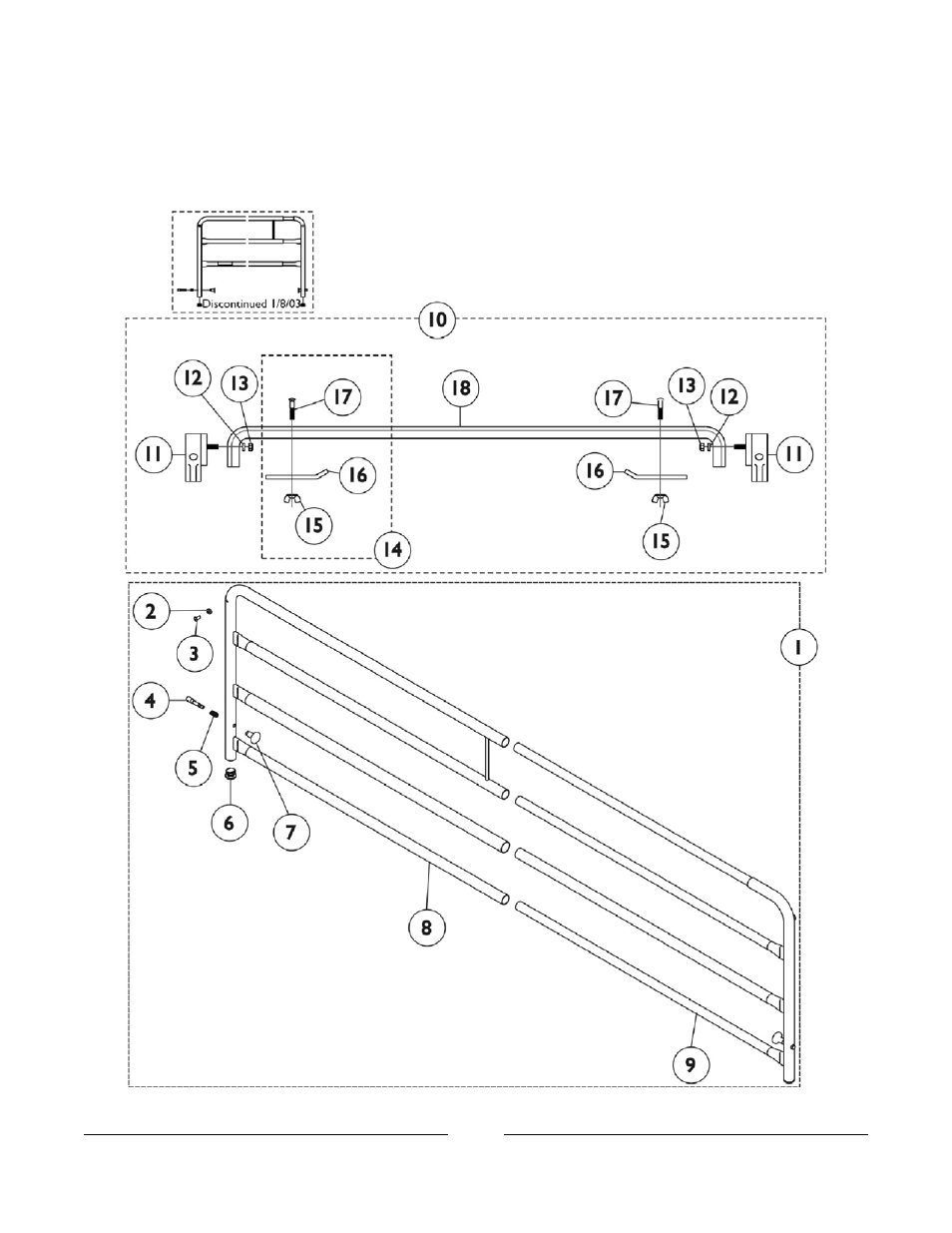 Standard telescope bed rails 6623 | Invacare Bed Rails User Manual | Page 10 / 33
