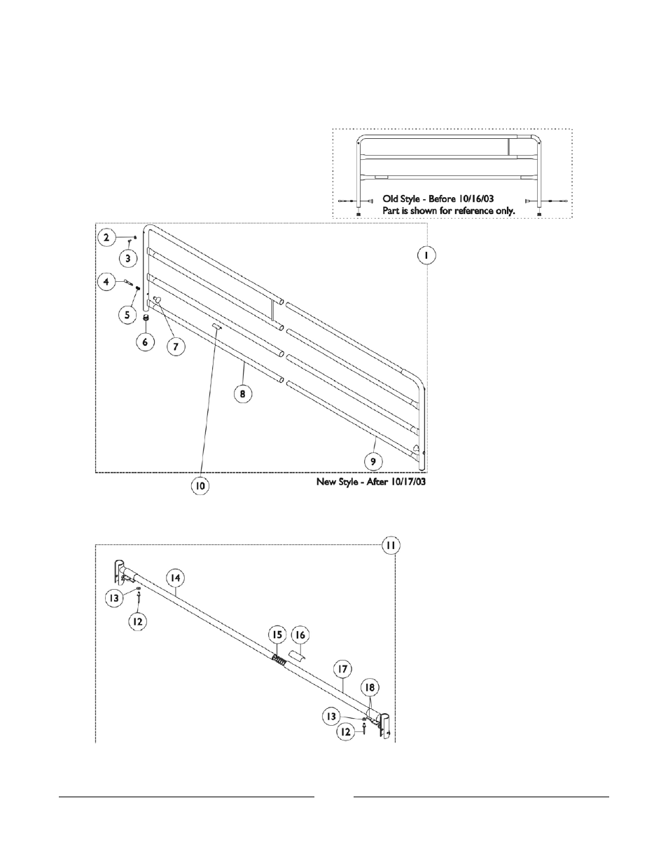 Standard spring loaded bed rails 6629 | Invacare Bed Rails User Manual | Page 20 / 33