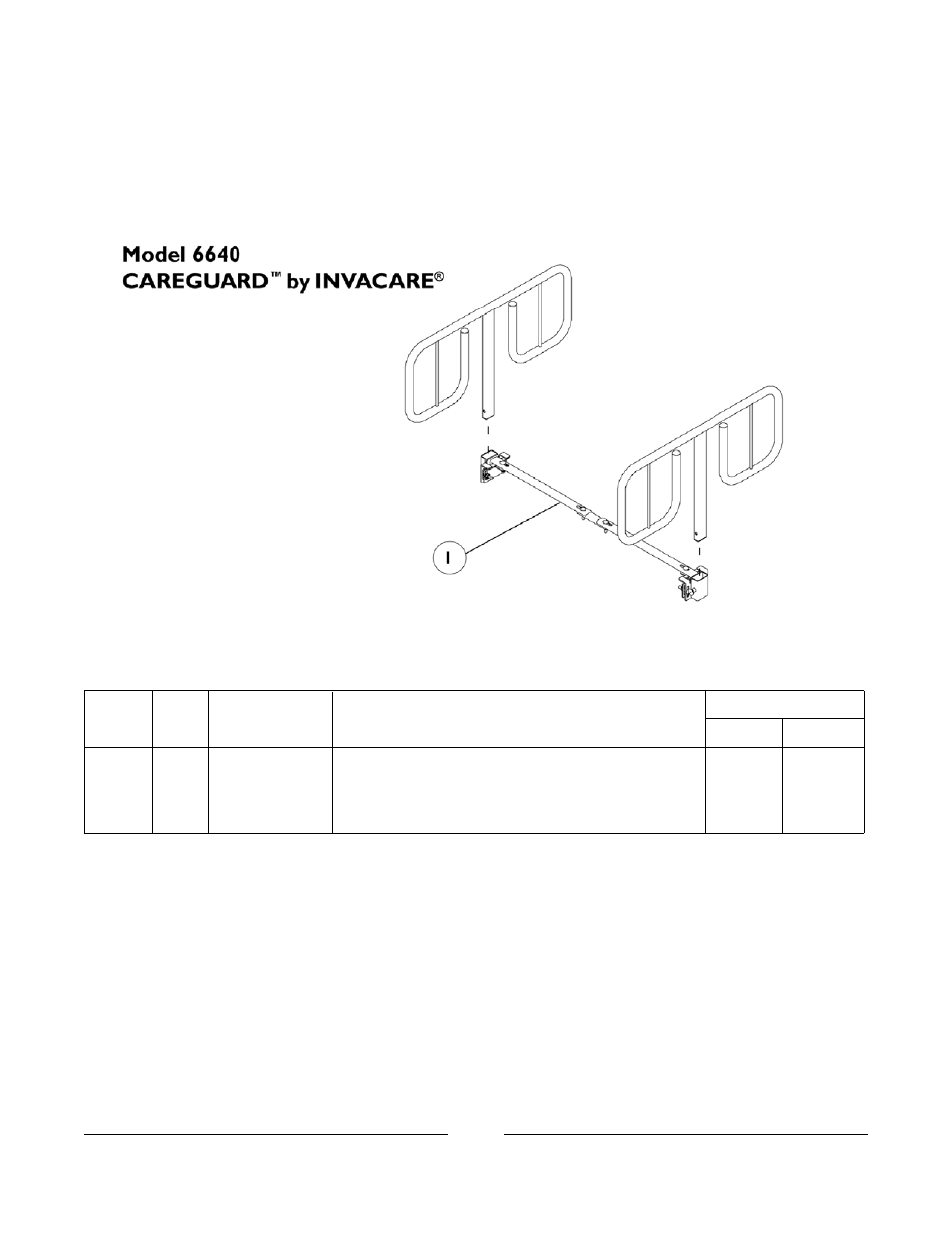 Economy bed rail 6640 | Invacare Bed Rails User Manual | Page 28 / 33