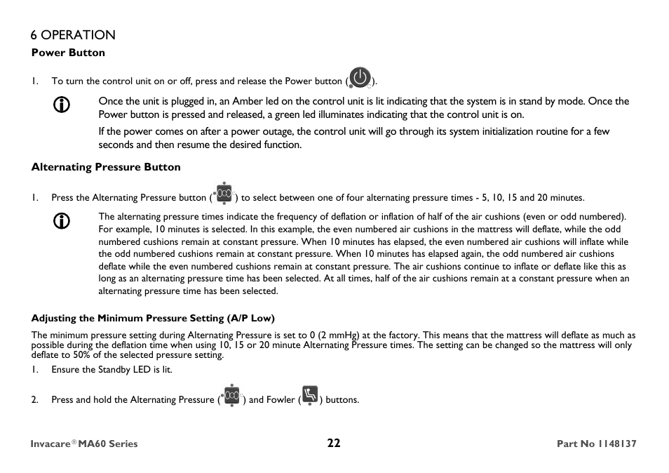 Invacare MicroAir MA60 User Manual | Page 22 / 36