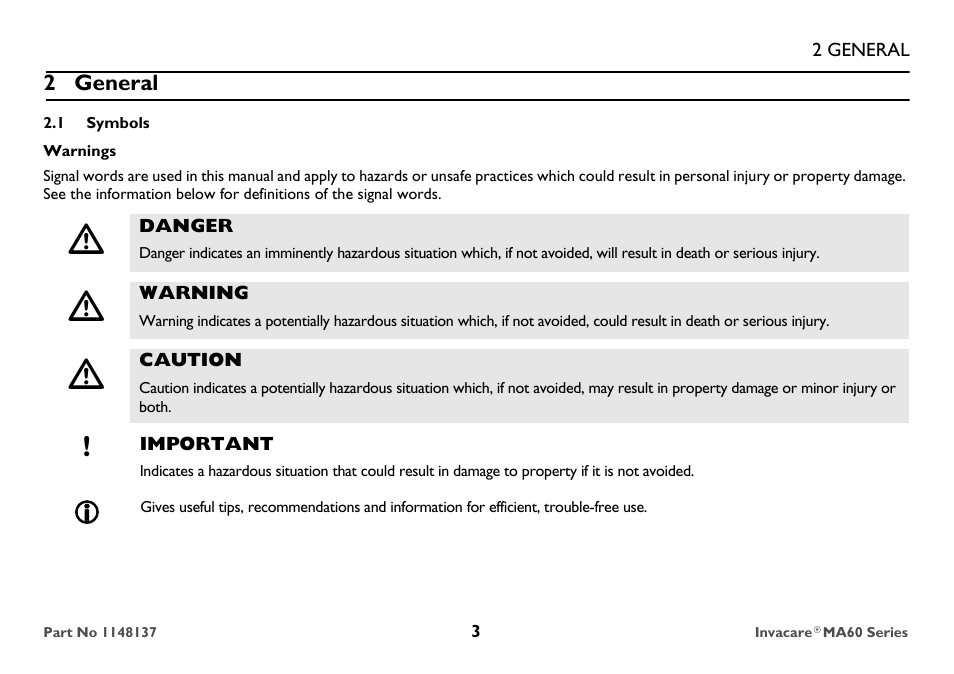 Invacare MicroAir MA60 User Manual | Page 3 / 36
