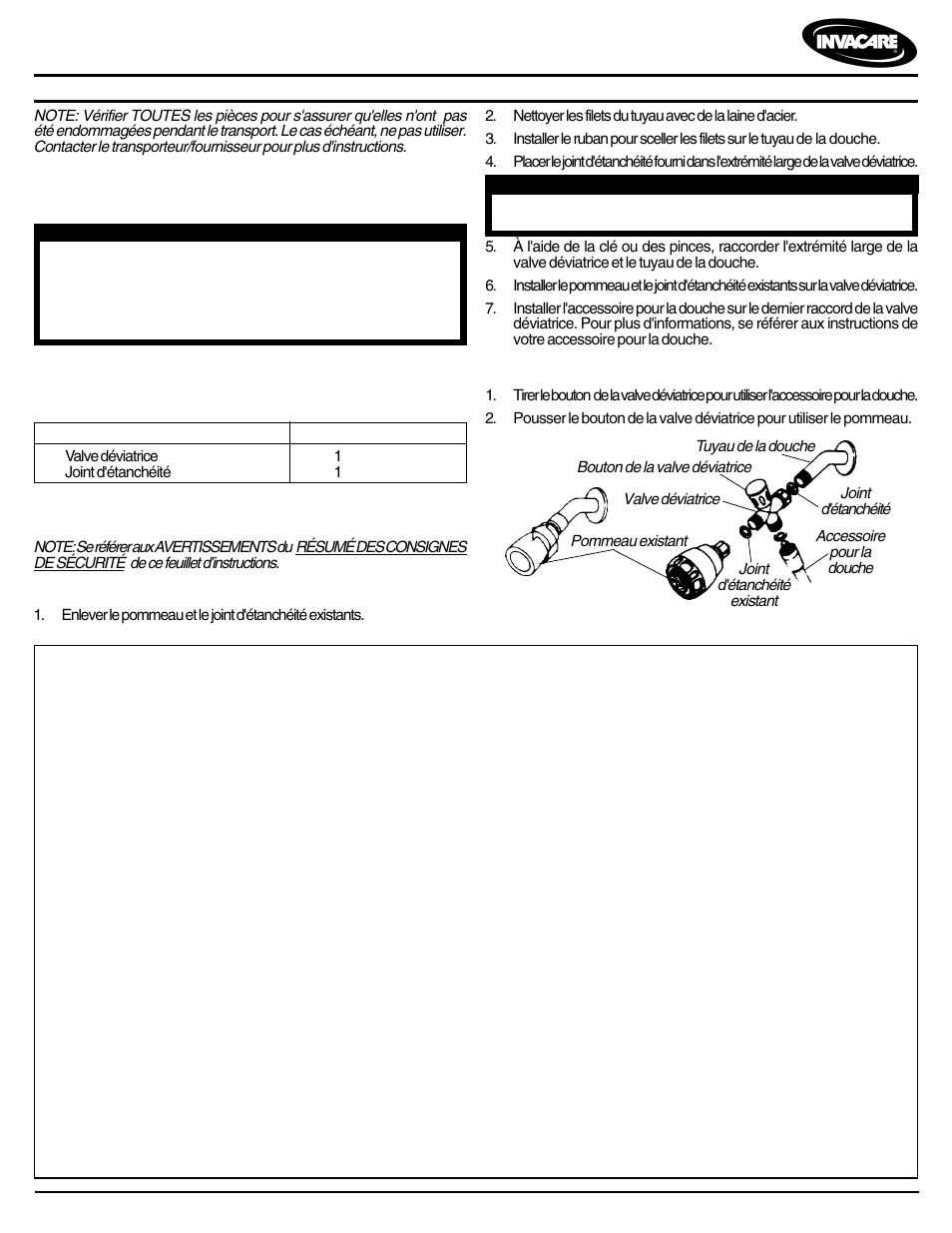 Valve déviatrice - modèle dv401c (laiton) | Invacare DV401C User Manual | Page 3 / 4