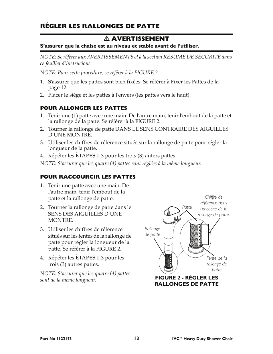 Invacare IVC Heavy Duty Shower Chair 9780 User Manual | Page 13 / 16