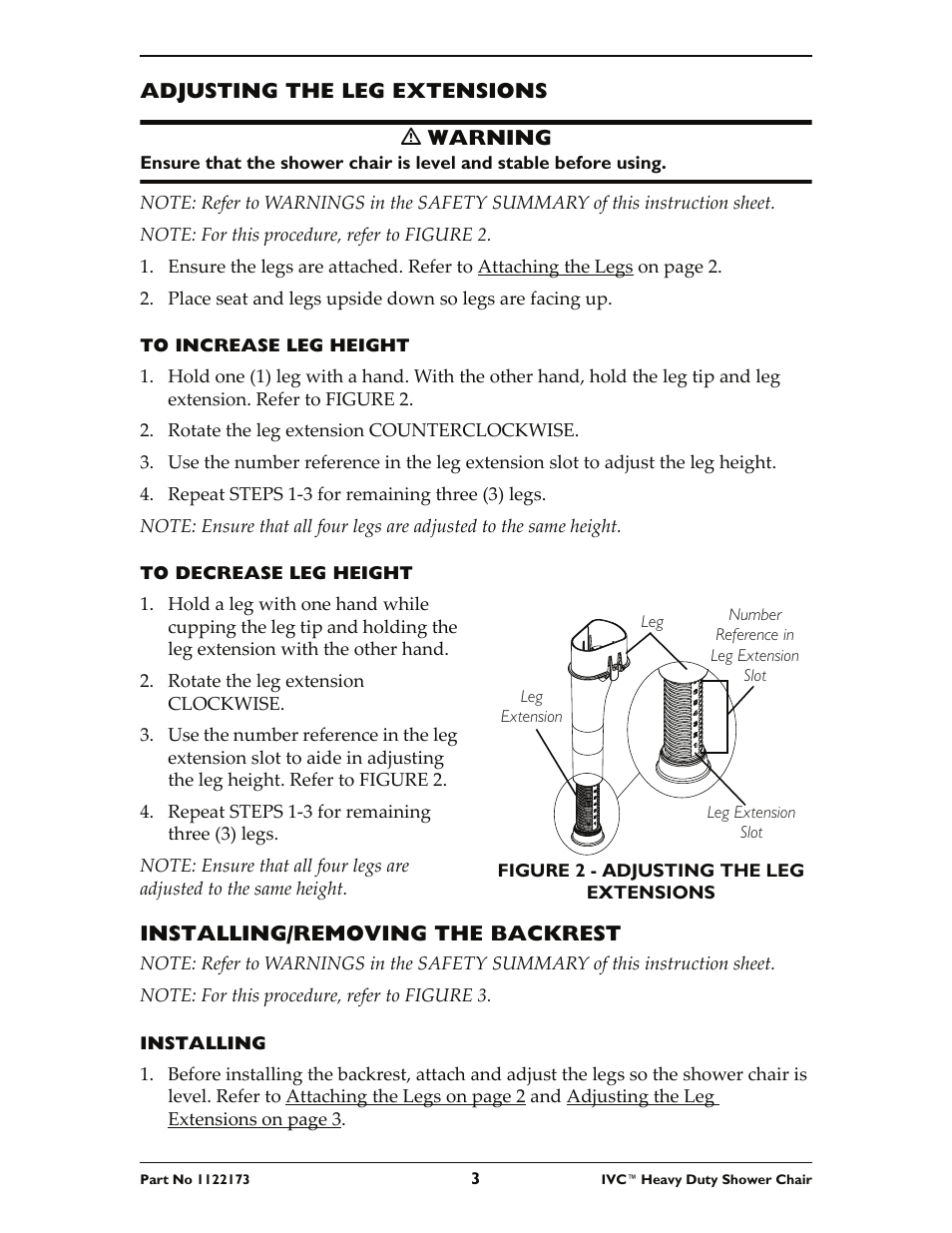 Invacare IVC Heavy Duty Shower Chair 9780 User Manual | Page 3 / 16