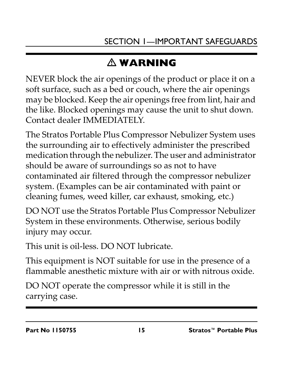 Ƽ warning | Invacare IRC 1730 User Manual | Page 15 / 40