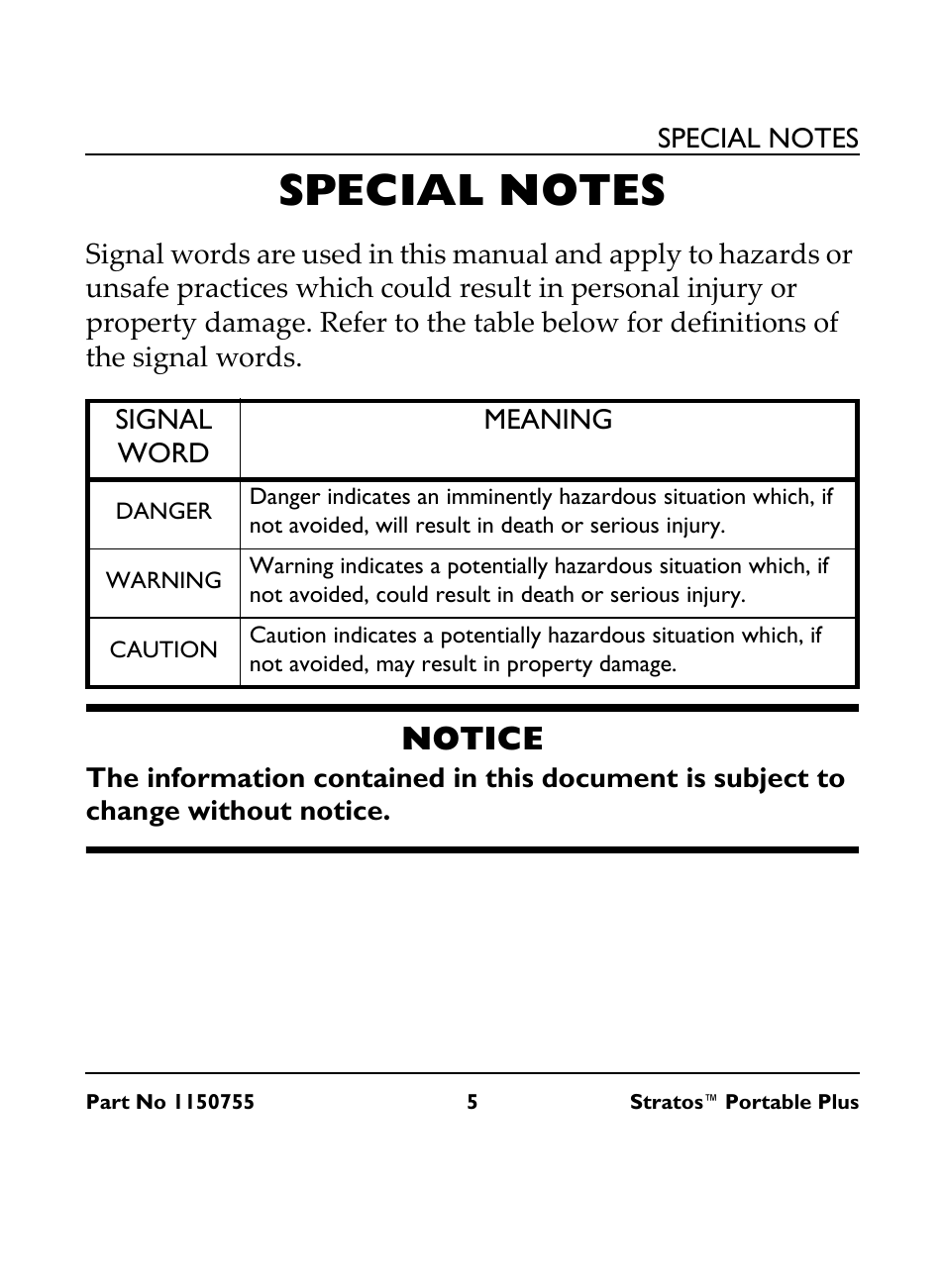 Special notes, Notice | Invacare IRC 1730 User Manual | Page 5 / 40