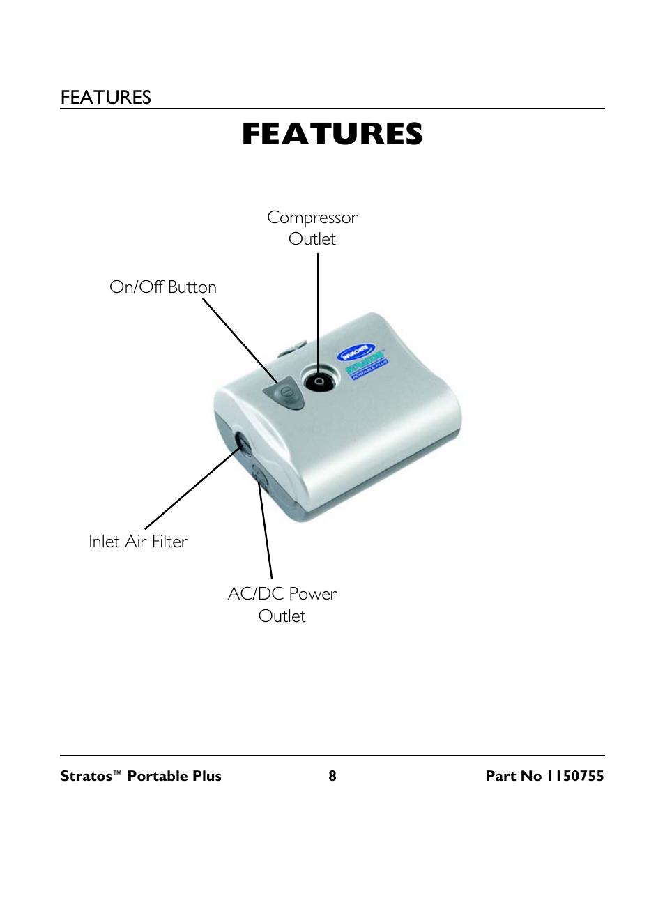 Features | Invacare IRC 1730 User Manual | Page 8 / 40