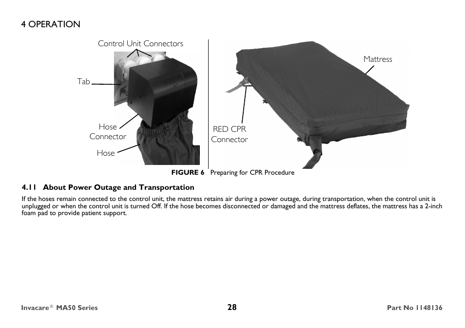 About power outage and transportation | Invacare MicroAIR MA50 User Manual | Page 28 / 36